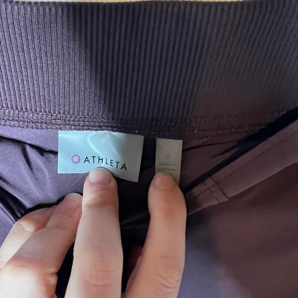 Athleta Midtown Ankle Pant Purple Flip Cuff Hem Travel Athleisure Women's 0 - Picture 3 of 4